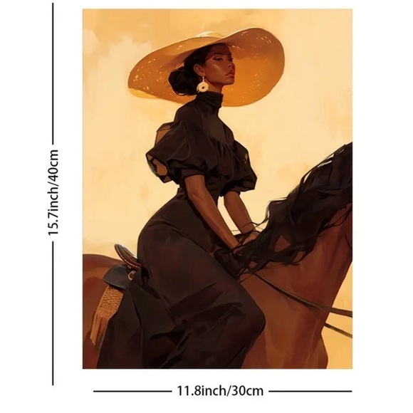New Stunning African American woman Elegant Equestrian unframed print 🔥✨✨✨ - Picture 4 of 4